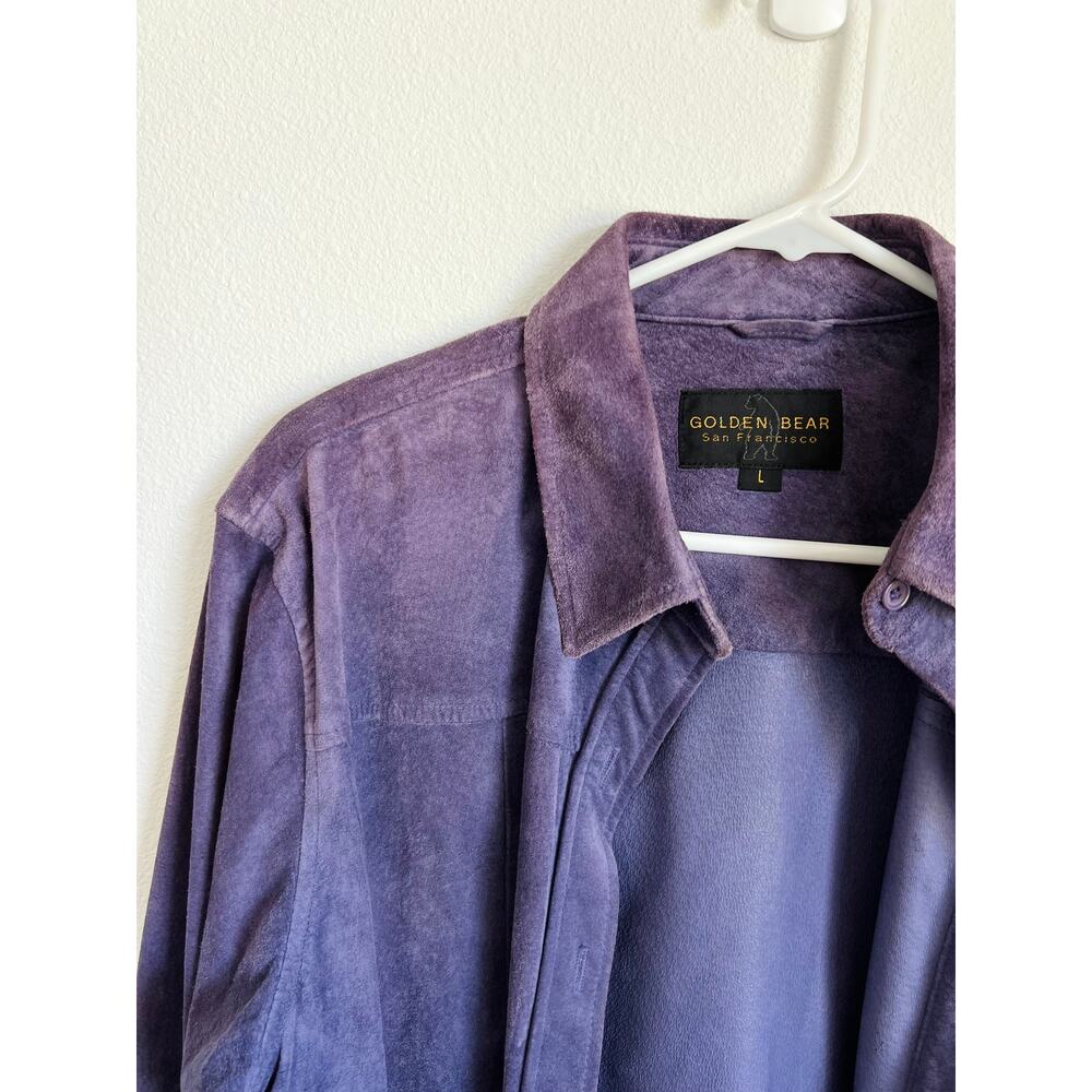 Vintage Purple Suede Button Up Jacket Golden Bear Women's Large - Picture 3 of 7